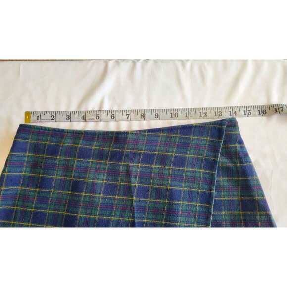 Hollister Ultra High Rise Mini Skirt Green Blue Plaid - M - Picture 3 of 7